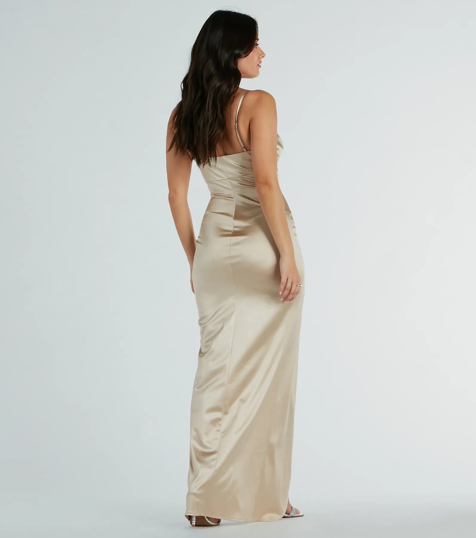 Annabelle Knit Satin Formal Dress - Image 17