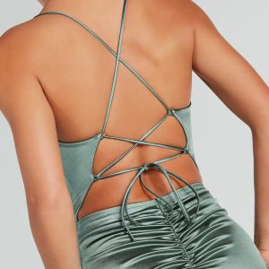 Bristol Formal Satin Lace-Up Dress - Image 5