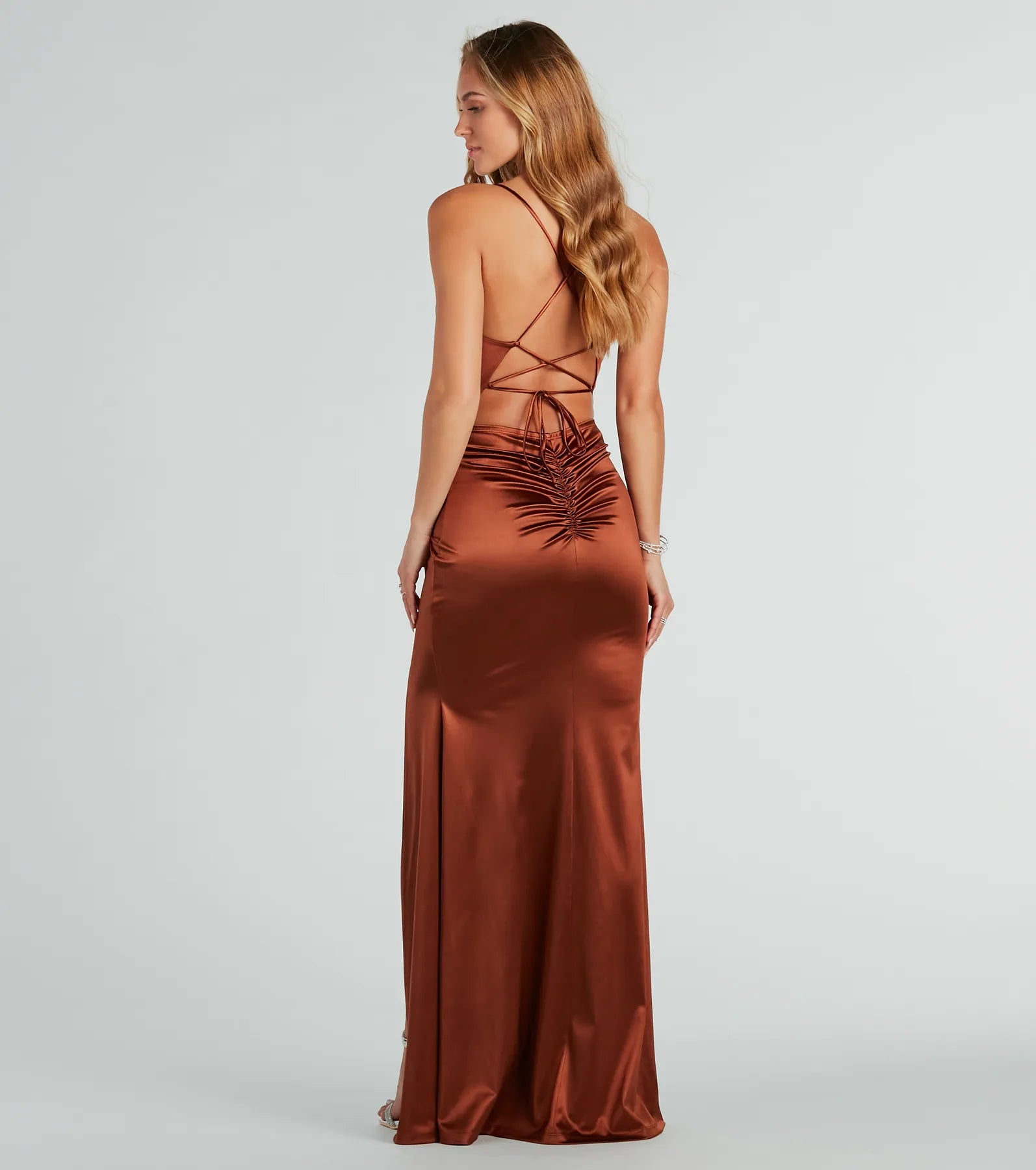 Bristol Formal Satin Lace-Up Dress - Image 29