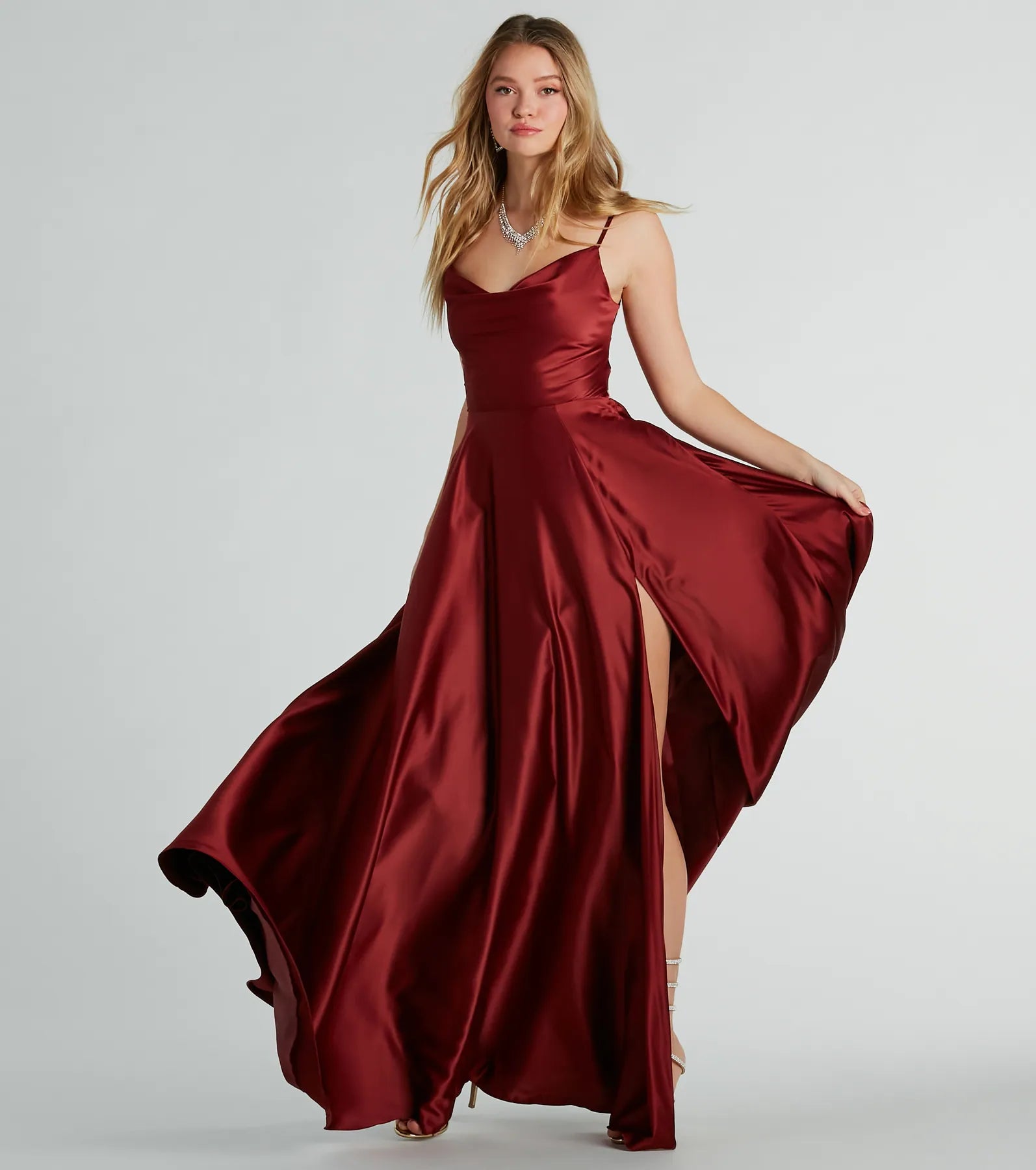 Winslow Formal Satin Lace-Up Dress - Image 30