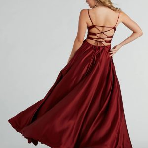 Winslow Formal Satin Lace-Up Dress - Image 31