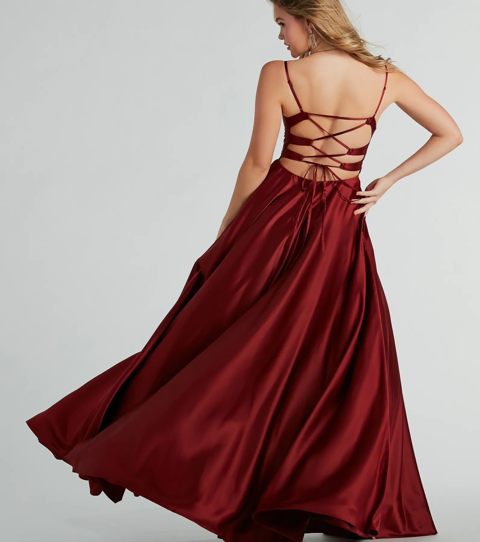 Winslow Formal Satin Lace-Up Dress - Image 31