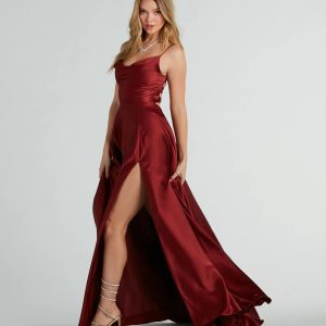 Winslow Formal Satin Lace-Up Dress - Image 32