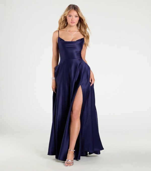 Winslow Formal Satin Lace-Up Dress