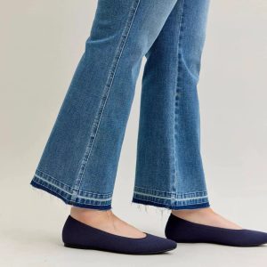 Judy Blue Full Size Mid Rise Slim Bootcut Tummy Control Release Hem Jeans Plus Size - Image 6