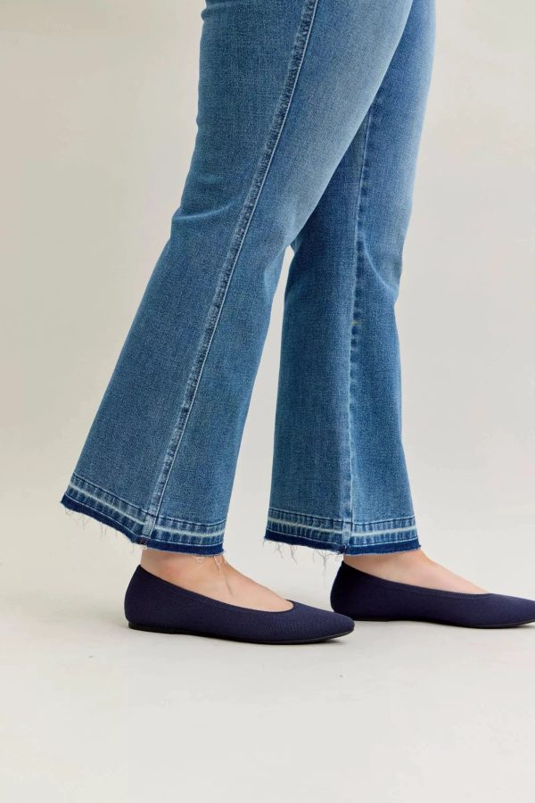 Judy Blue Full Size Mid Rise Slim Bootcut Tummy Control Release Hem Jeans Plus Size