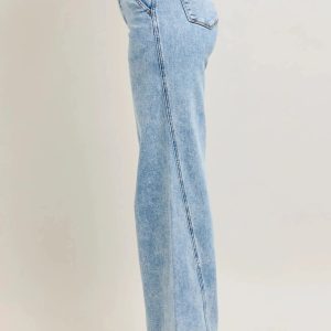Judy Blue Full Size High Waist Wide Leg Jeans with Skewed Inseam Plus Size - Image 3