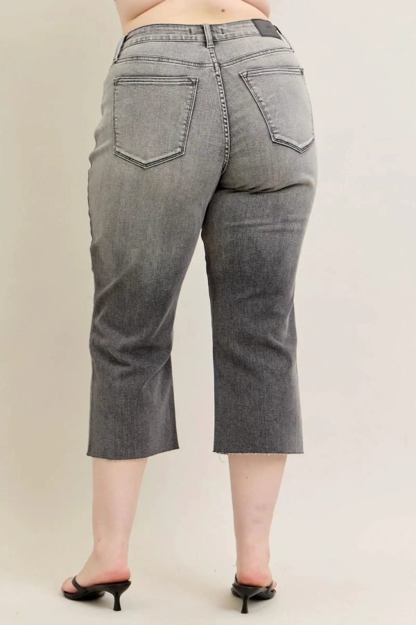 Judy Blue Full Size Wide Leg Capris Jeans Plus Size