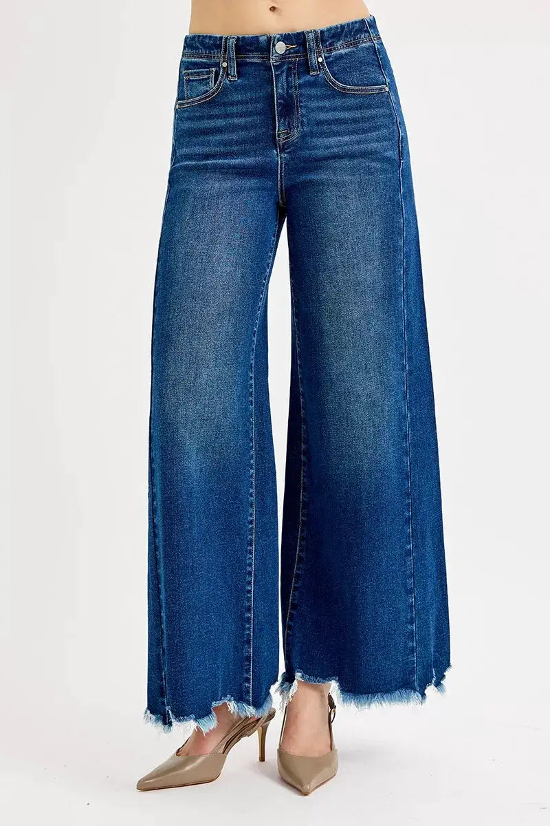 RISEN Full Size High Rise Ankle Wide Jeans Plus Size - Image 1