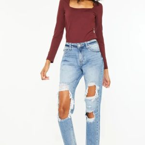 Kancan High Rise Distressed Boyfriend Jeans - Image 4