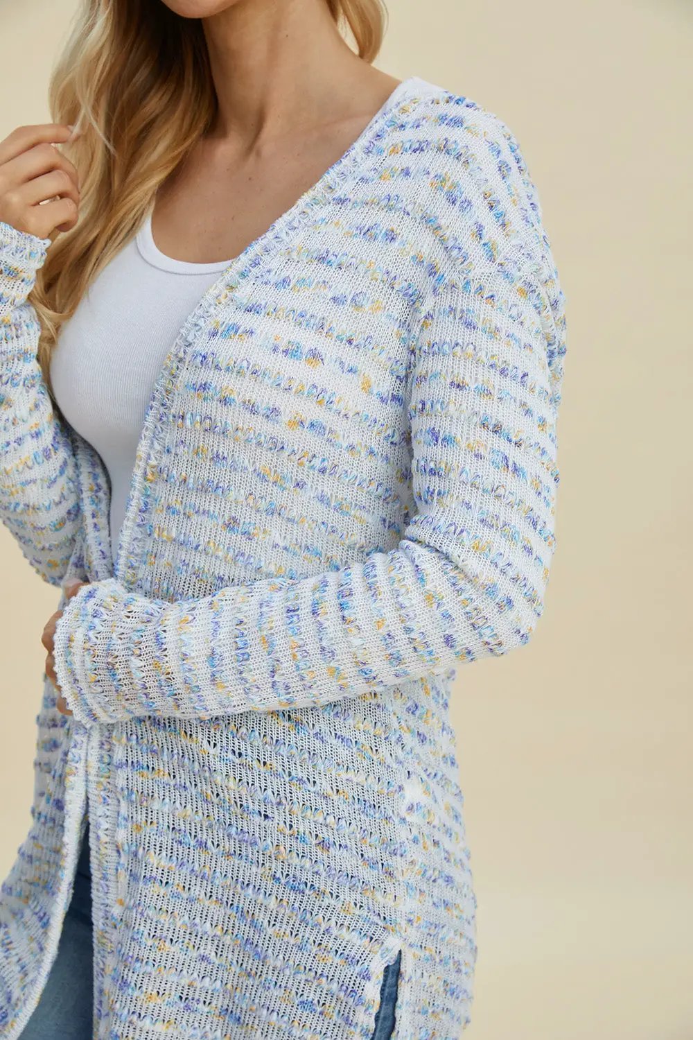 Double Take Full Size Open Front Longline Cardigan - Image 8