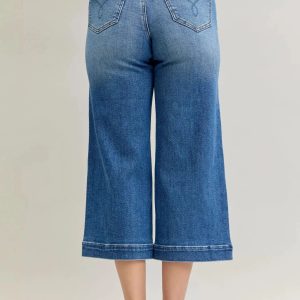 Judy Blue Mid Rise Crop Wide Leg Jeans - Image 3
