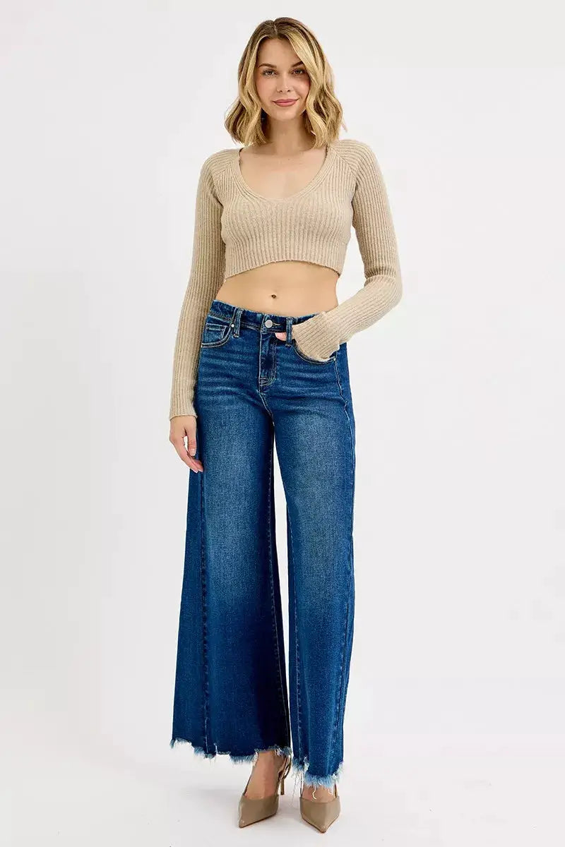 RISEN Full Size High Rise Ankle Wide Jeans Plus Size - Image 6