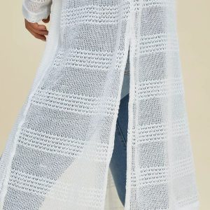Double Take Full Size Open Front Longline Cardigan - Image 29