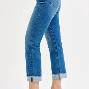 RISEN Full Size High Rise Boyfriend Fit Ankle Jeans Plus SIze - Image 4
