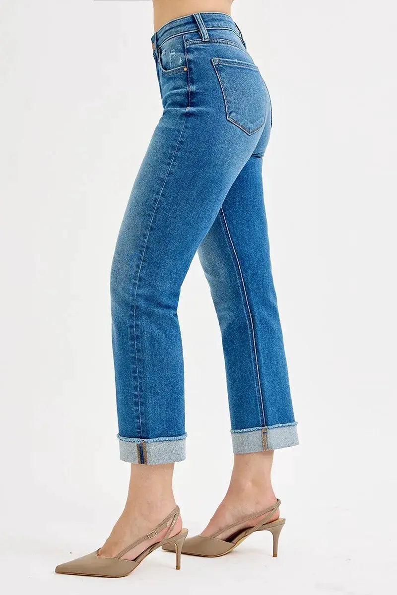 RISEN Full Size High Rise Boyfriend Fit Ankle Jeans Plus SIze - Image 4