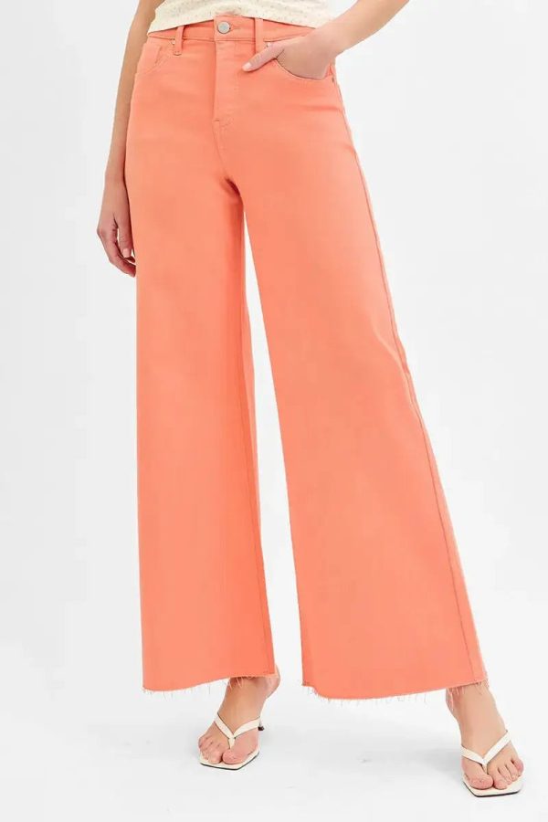 RISEN Full Size Tummy Control High Rise Wide Leg Palazzo Jeans Plus Size