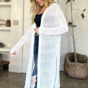 Double Take Full Size Open Front Longline Cardigan - Image 18