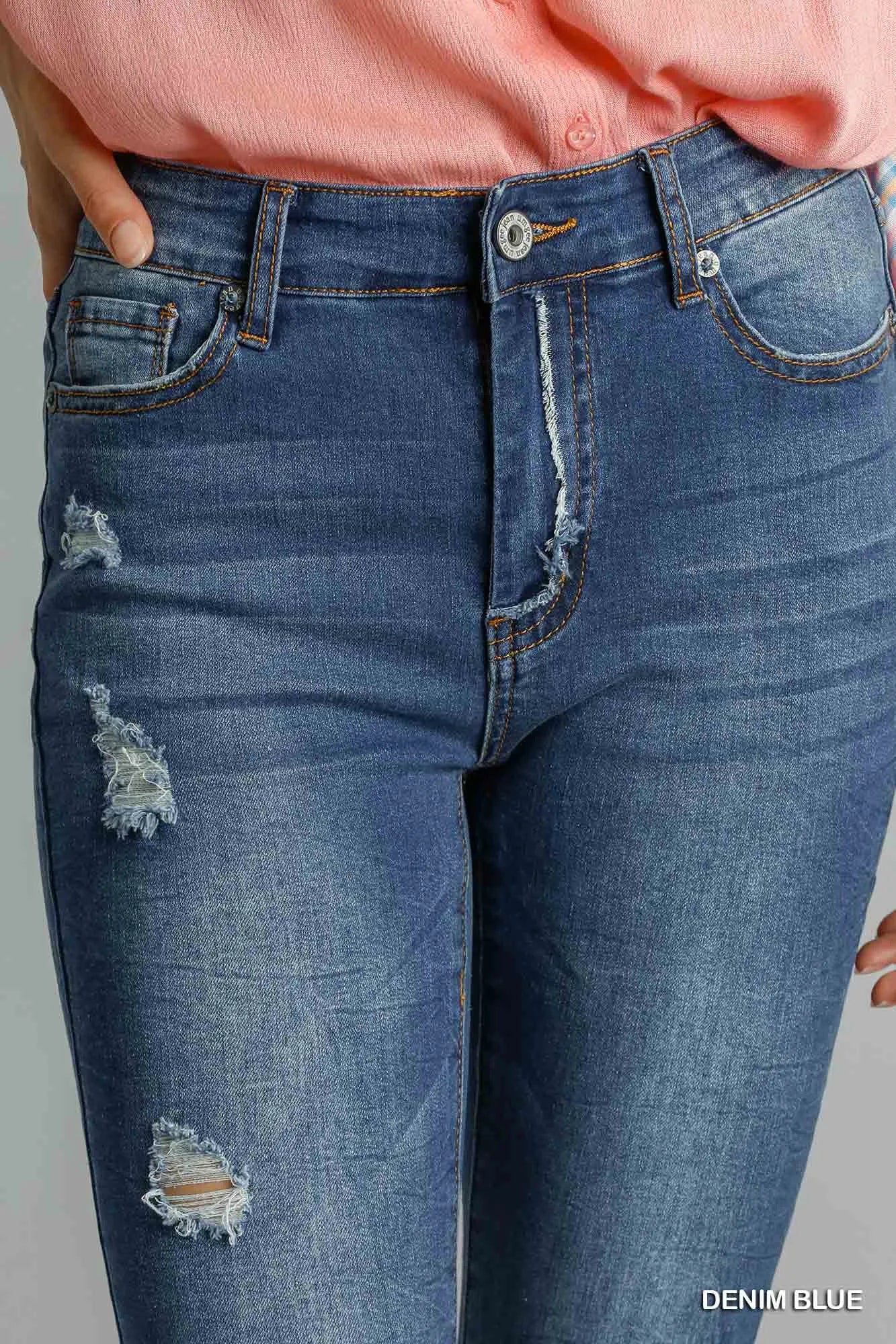 Umgee Distressed Skinny Jeans with Pockets - Image 4