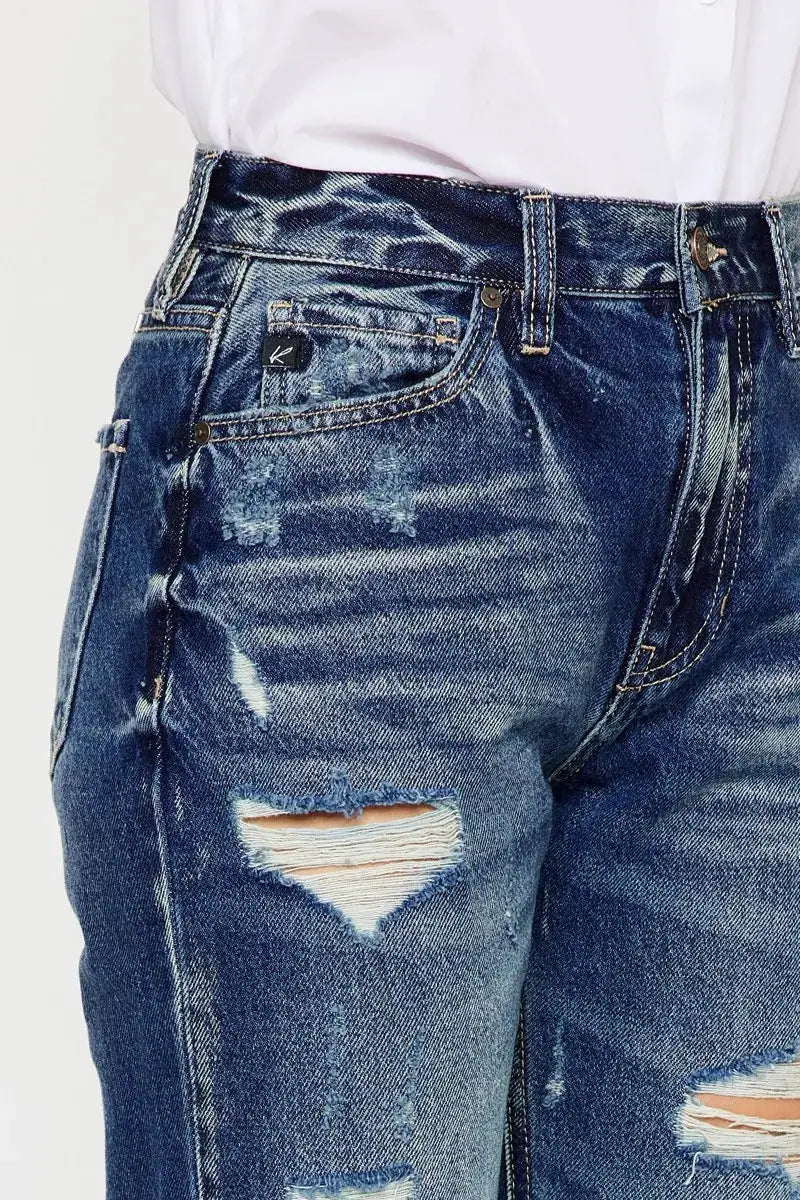 Kancan High Rise Distressed Mom Fit Jeans - Image 8