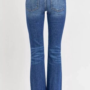 RISEN Full Size Distressed Mid Rise Flare Jeans Plus Size - Image 6