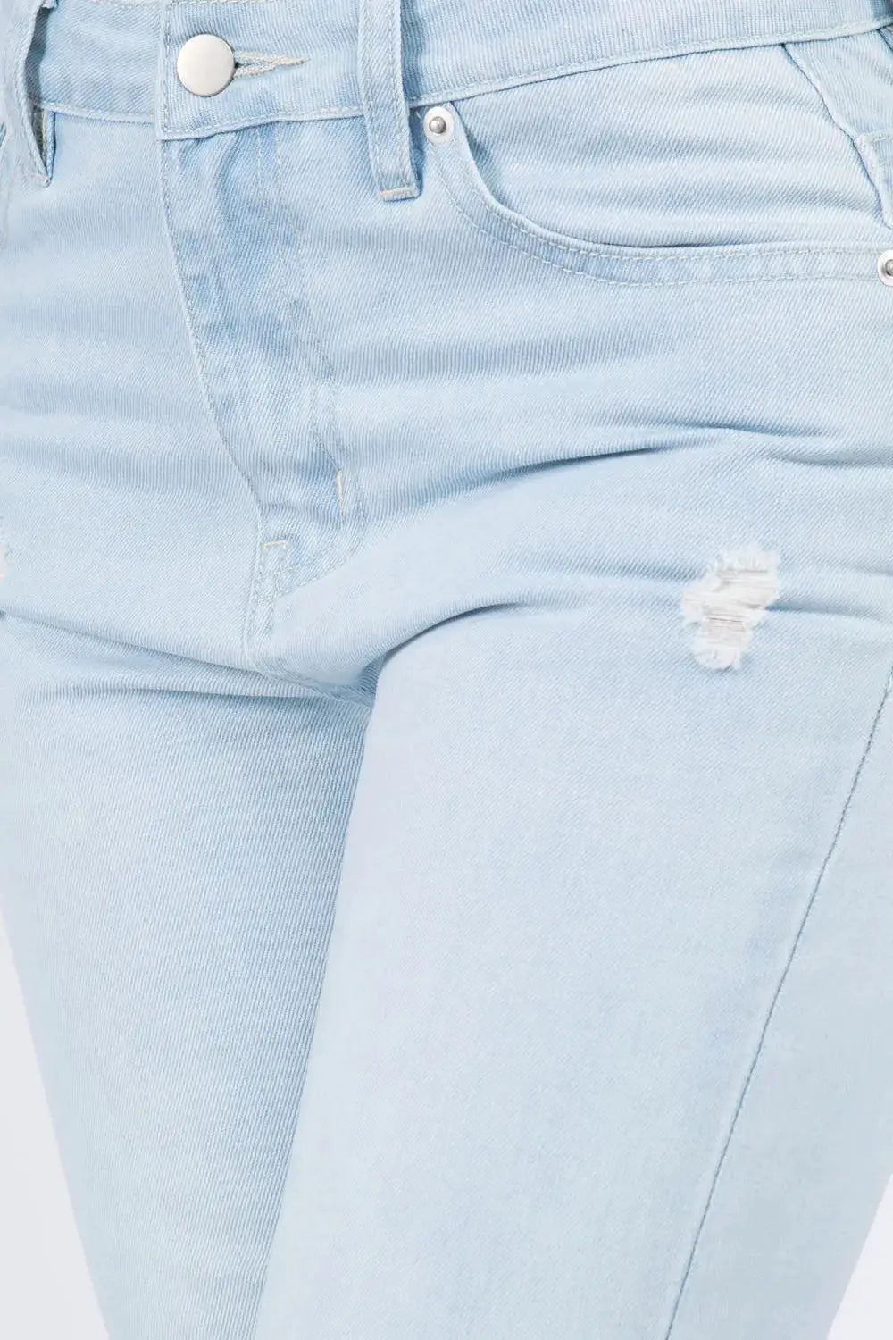 American Bazi High Waist Distressed Raw Hem Jeans - Image 5