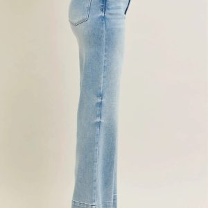 Judy Blue Full Size Mr Release Hem Wide Leg Jeans Plus Size - Image 8