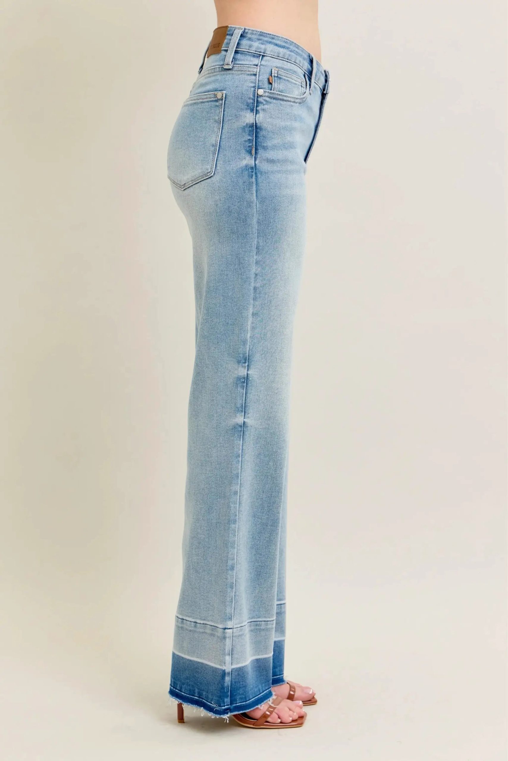 Judy Blue Full Size Mr Release Hem Wide Leg Jeans Plus Size - Image 8