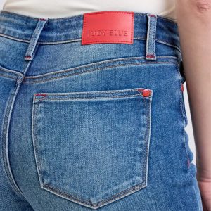Judy Blue Full Size Plaid Print Cuff Straight Leg Jeans with Pockets - Image 10