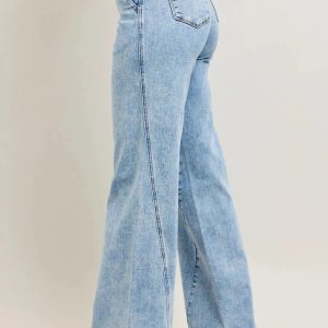 Judy Blue Full Size High Waist Wide Leg Jeans with Skewed Inseam Plus Size - Image 8