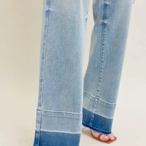 Judy Blue Full Size Mr Release Hem Wide Leg Jeans Plus Size - Image 9