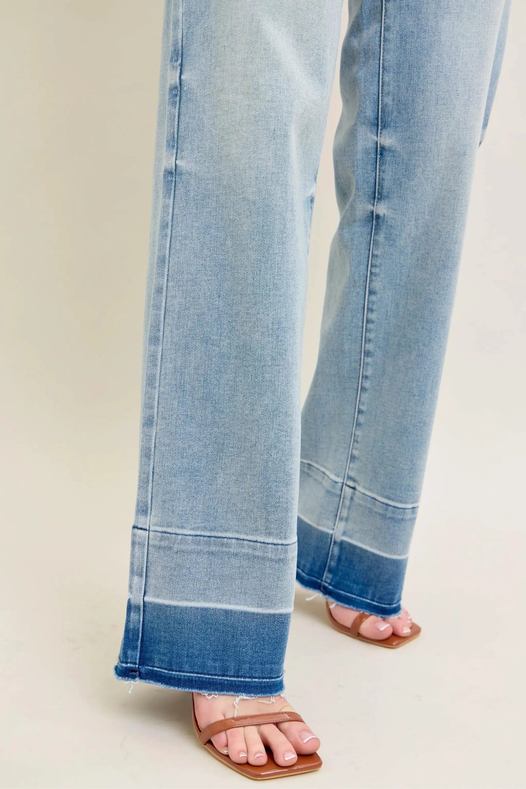 Judy Blue Full Size Mr Release Hem Wide Leg Jeans Plus Size - Image 9