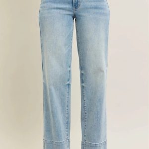 Judy Blue Full Size Mr Release Hem Wide Leg Jeans Plus Size - Image 1