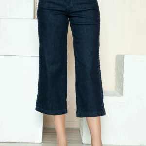 Judy Blue Full Size Side Seam Braid Detail Crop Wide Leg Jeans - Image 6