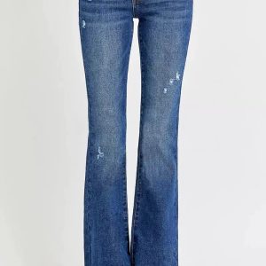 RISEN Full Size Distressed Mid Rise Flare Jeans Plus Size - Image 2
