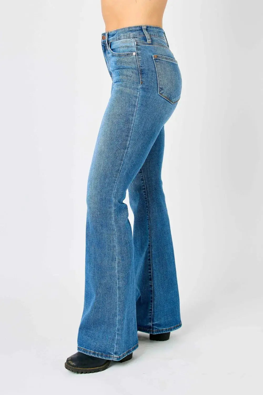 Judy Blue Full Size High-Waisted Classic Flare Jeans Plus Size - Image 4