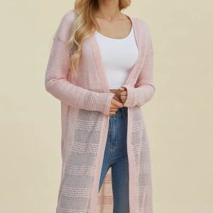 Double Take Full Size Open Front Longline Cardigan - Image 10