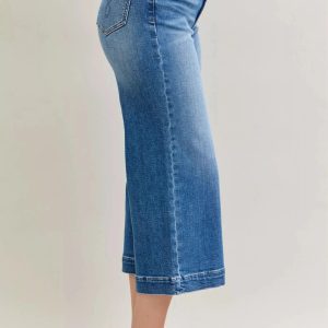 Judy Blue Mid Rise Crop Wide Leg Jeans - Image 6
