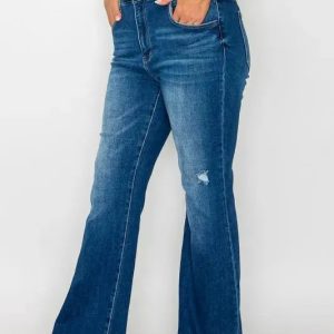 bytos Full Size High Rise Bootcut Jeans with Pockets - Image 10