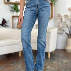 Judy Blue Full Size Mid-Rise Waist Straight Jeans - Image 3