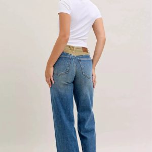 Judy Blue MR Column Straight Jeans with Corduroy Waist - Image 8