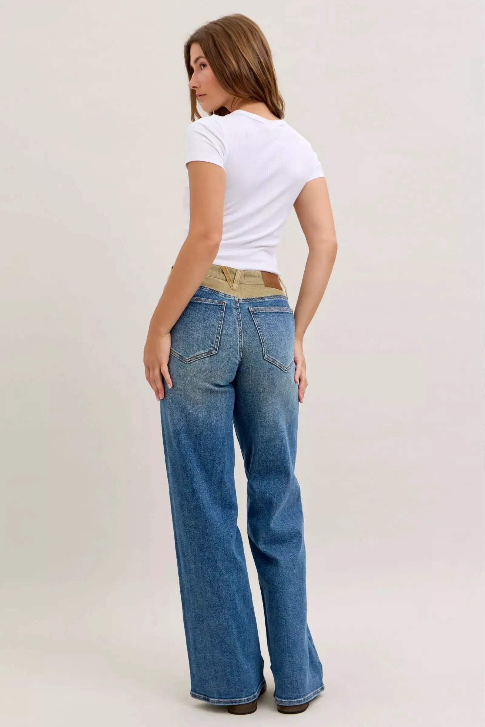 Judy Blue MR Column Straight Jeans with Corduroy Waist - Image 8