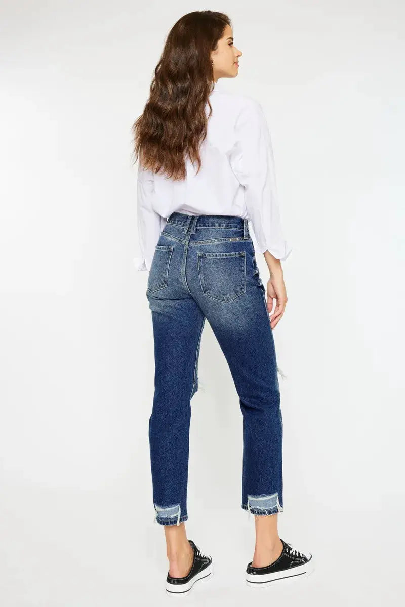 Kancan High Rise Distressed Mom Fit Jeans - Image 4