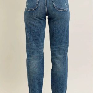 Judy Blue Full Size HW Vintage Wash Jeans w/ Drawstring Plus Size - Image 4