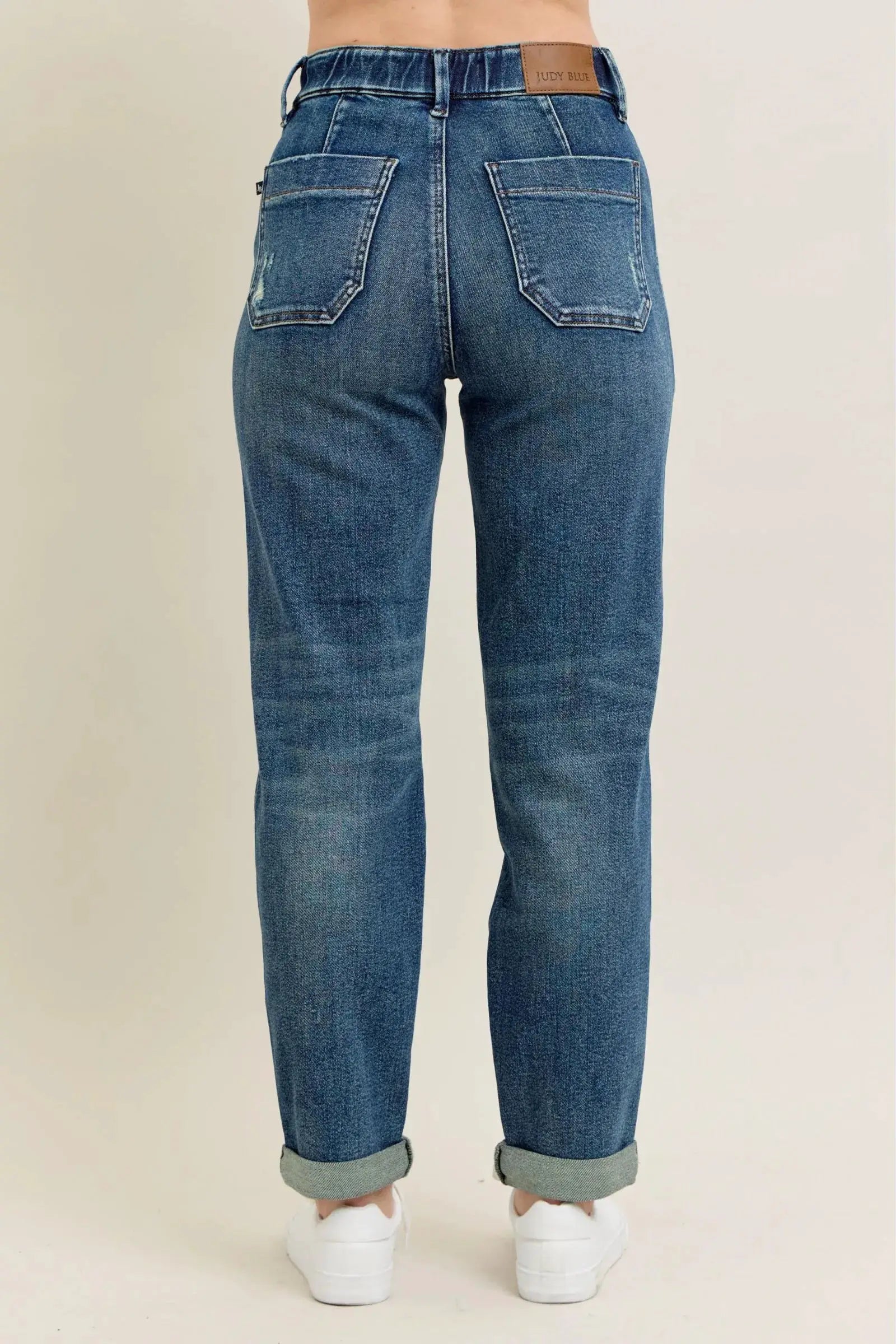Judy Blue Full Size HW Vintage Wash Jeans w/ Drawstring Plus Size - Image 4