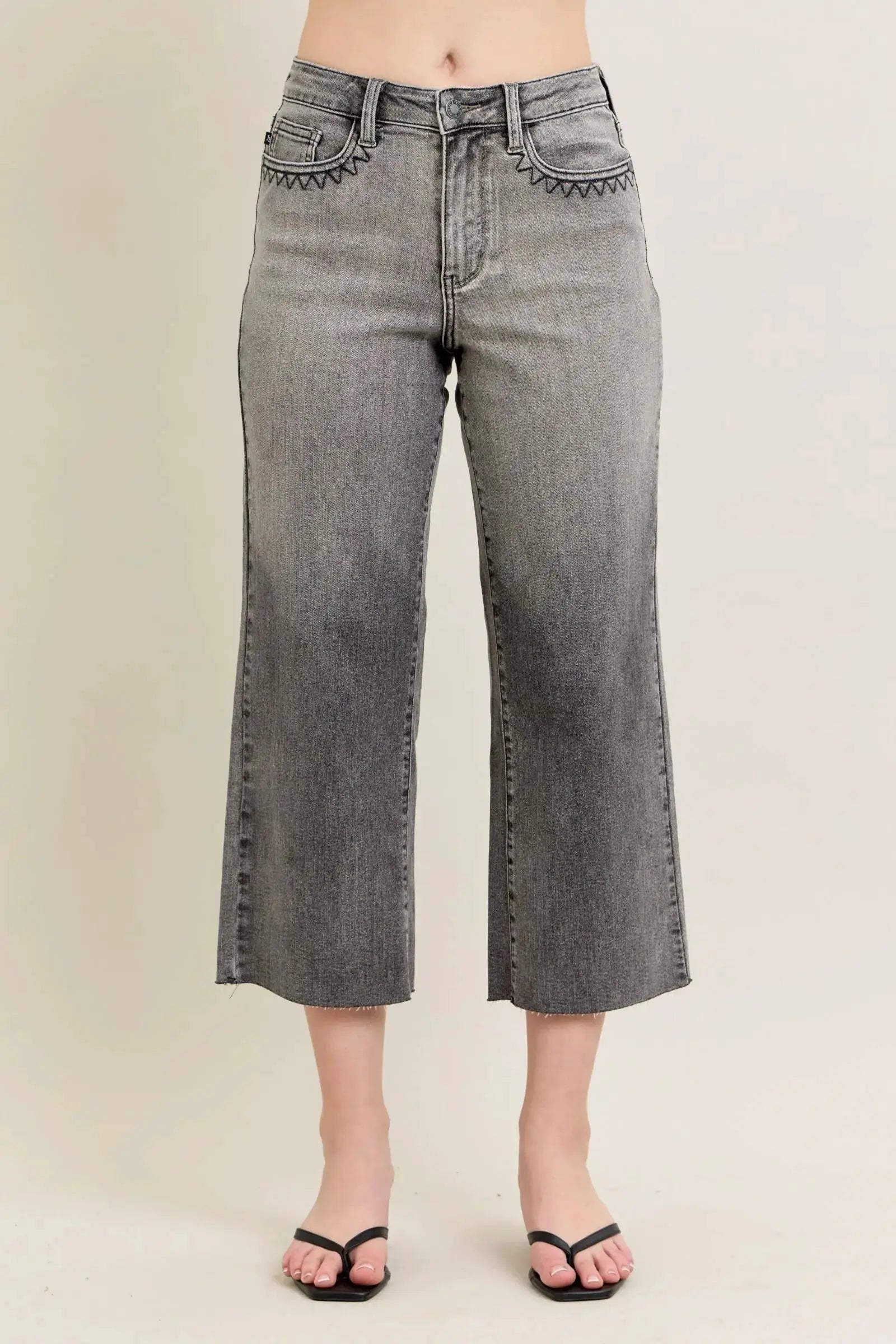 Judy Blue Full Size Wide Leg Capris Jeans Plus Size - Image 1