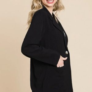 Culture Code One Button Long Sleeve Blazer with Pockets - Image 3