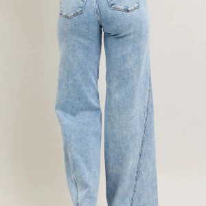 Judy Blue Full Size High Waist Wide Leg Jeans with Skewed Inseam Plus Size - Image 9
