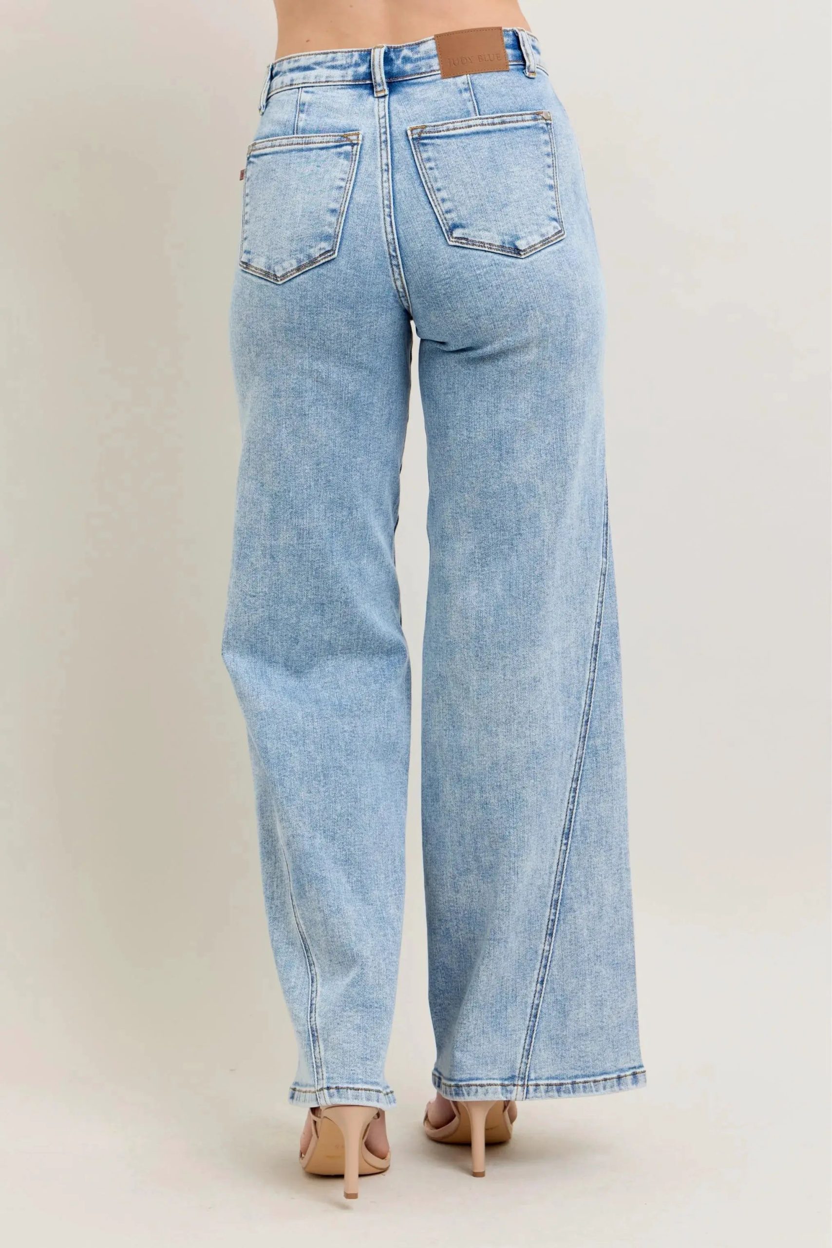 Judy Blue Full Size High Waist Wide Leg Jeans with Skewed Inseam Plus Size - Image 9