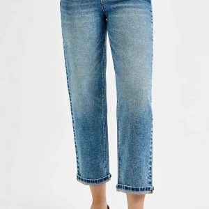 RISEN Full Size High Rise Crop Boyfriend Jeans Plus Size - Image 3